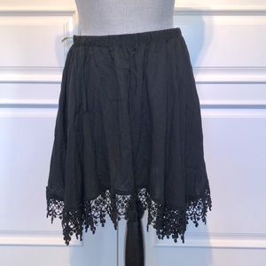 LF Black lace hem mini skirt